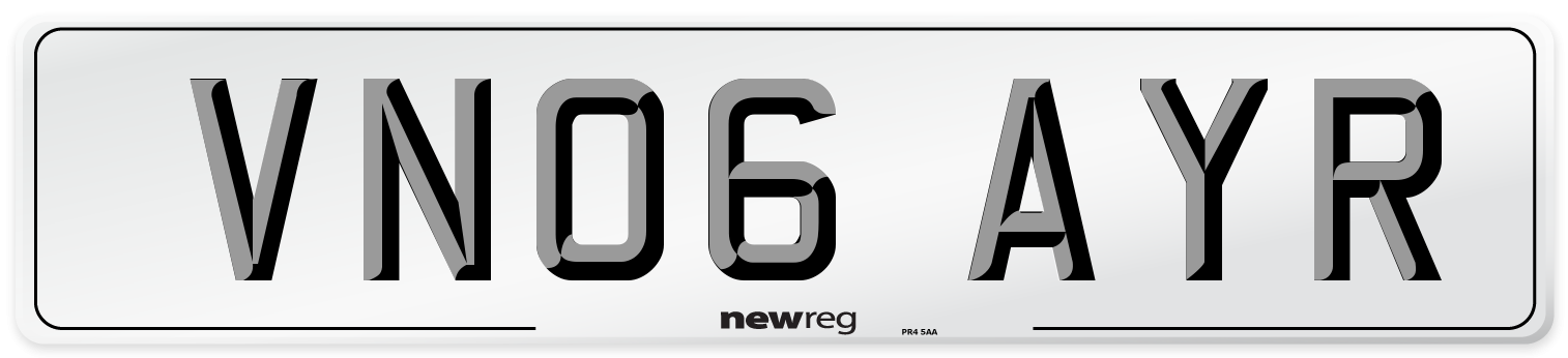 VN06 AYR Number Plate from New Reg